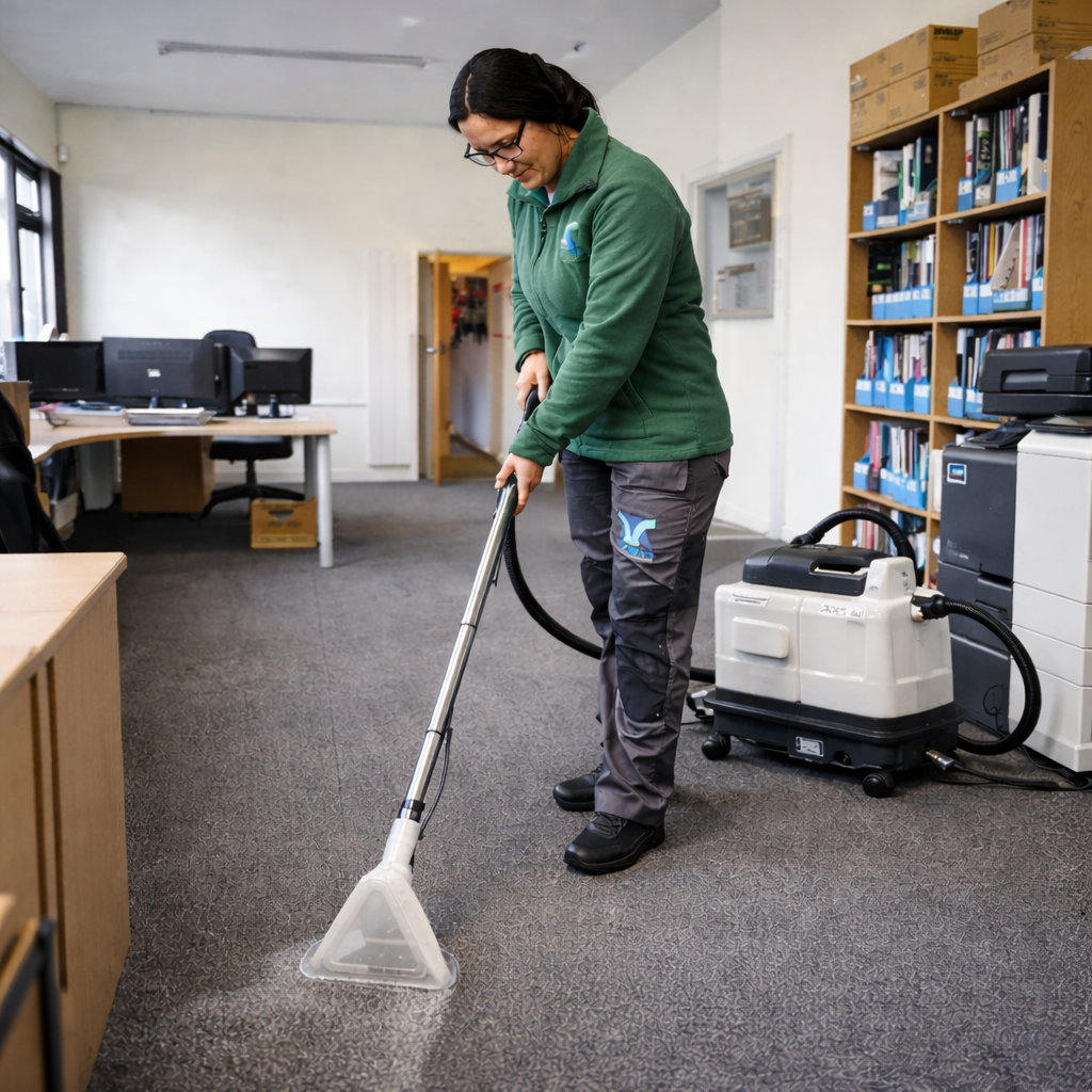 Professional carpet cleaning at a business premises